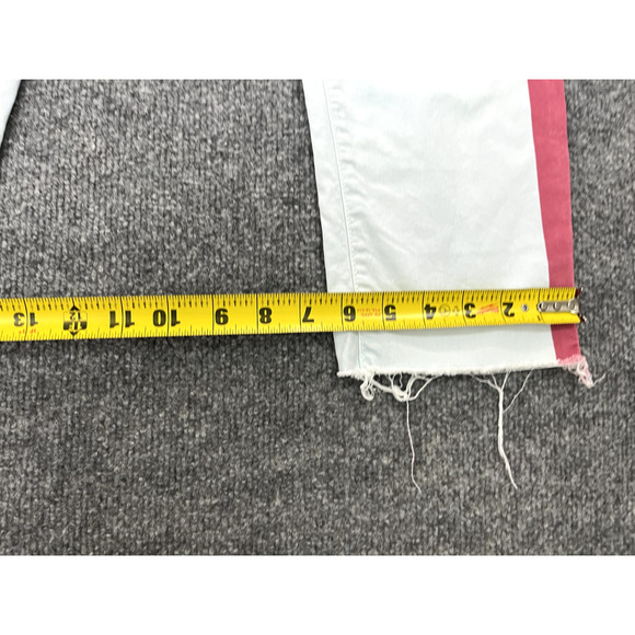 Mother Womens The Shaker Prep Fray Pants 27 Striped Ankle Killing Time Blue/Red - Picture 15 of 16